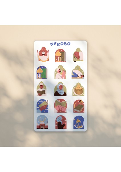 NKB-D030 Çerçeveli Islami Sticker Sayfası