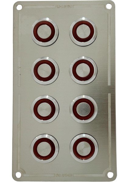 Krom 8'li Switch Panel Sigortalı Kırmızı Işıklı