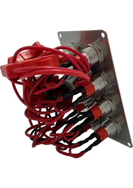 Krom 8'li Switch Panel Sigortalı Kırmızı Işıklı