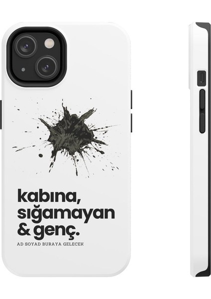 iPhone 14 Uyumlu "kabına Sığmayan Genç" Temalı Telefon Kılıfı | Yumuşak Dokulu & Dinamik Tasarım