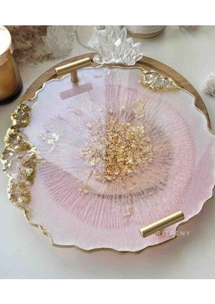 Pembe Gold Deposu Tepsi,el yapımı tepsi #kulplu servis tepsisi #dekoratif tepsi #resin tepsi #saplı tepsi #çay tepsisi #kahve tepsisi #yeni eve taşınma hediyesi, söz nişan tepsisi