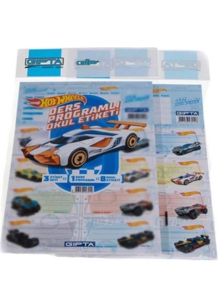 Okul Etiketi Ders Programlı Hot Wheels 3 Yaprak 16X24 1 Adet