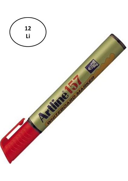 159 Whiteboard Marker Red Kesik Uç 12'li