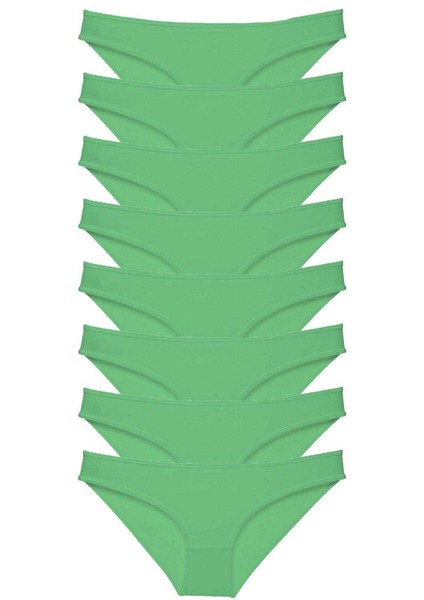 8 Adet Süper Eko Set Likralı Kadın Slip Külot Yeşil