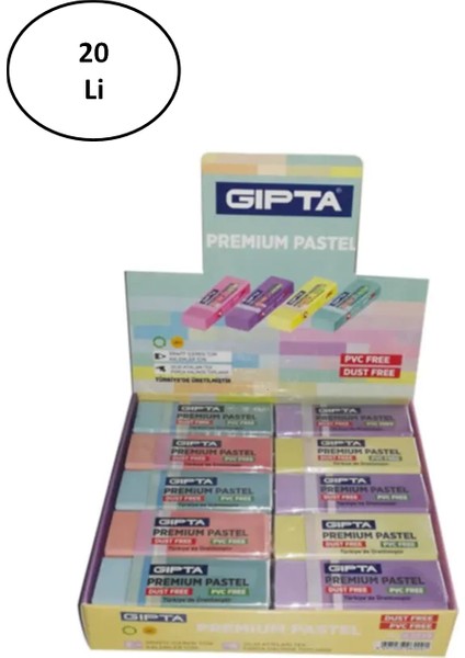 Silgi Premium Pvc-Dust Free Pastel 4 Renk (20 Li Paket)