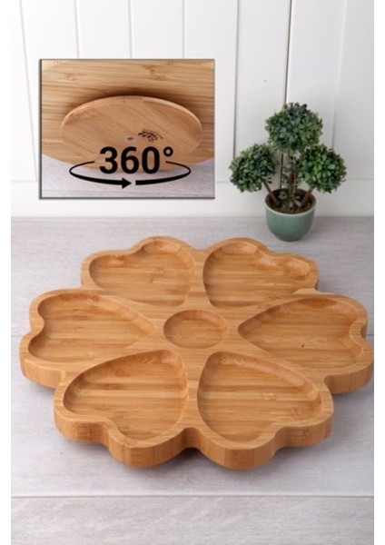 7 Bölmeli Döner Bambu Sunum Tabağı -KDS3030