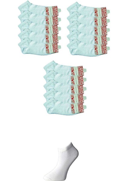 Beyaz Kadın Bilek Çorap 15 Çift