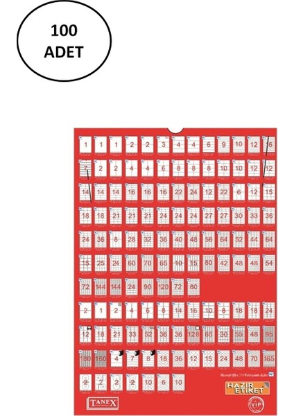 TW-2096 Lazer Etiket 43X8.5 mm 100 Lü