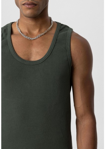 Basıc Tank Top Kaşkorse Atlet Haki