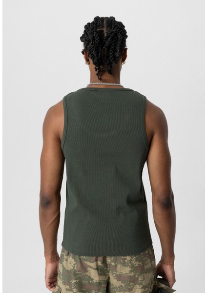 Basıc Tank Top Kaşkorse Atlet Haki