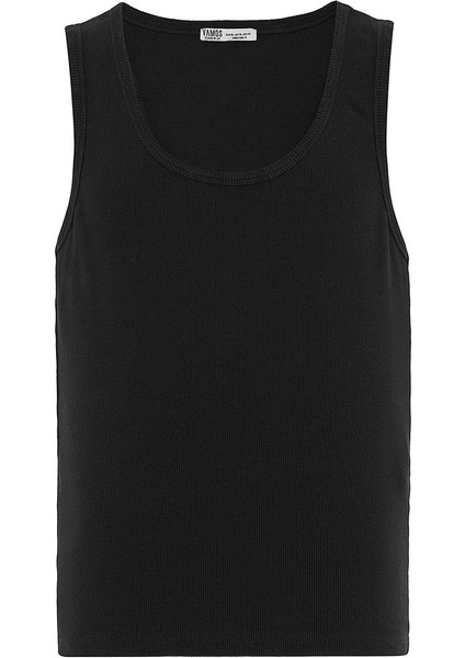 Basıc Tank Top Kaşkorse Atlet Siyah