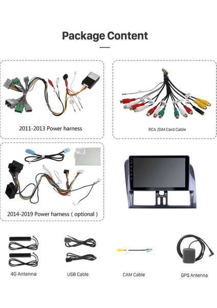 Volvo Xc 60 2013-2017 Multimedya Navigasyon Usb Kamera Carplayer 4 Ram