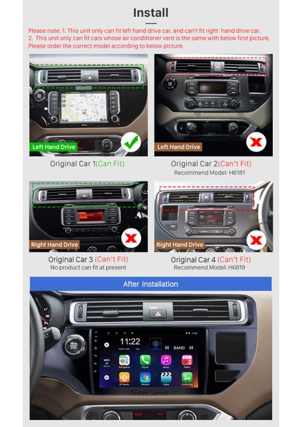 Kıa Rıo 2015-2016 Multimedya Navigasyon Usb Kamera Carplayer 4 Ram