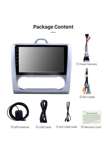 Ford Focus 2 Dijital 1999-2008 Multimedya Navigasyon Usb Kamera Carplayer 6 Ram