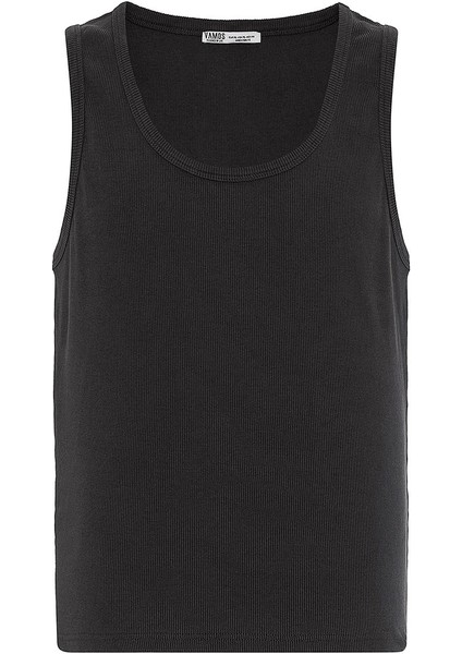 Basıc Tank Top Kaşkorse Atlet Antrasit