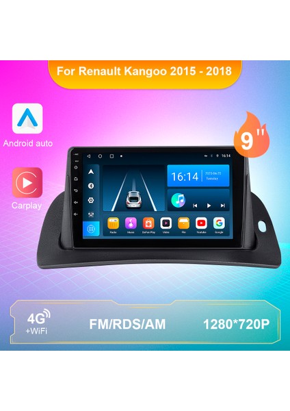 Renault Kangoo 2015-2018 Multimedya Navigasyon USB Kamera Carplayer 4 Ram