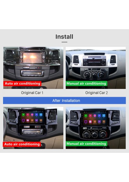 Toyota Hılux A/c 2008-2014 Multimedya Navigasyon USB Kamera Carplayer 4 Ram