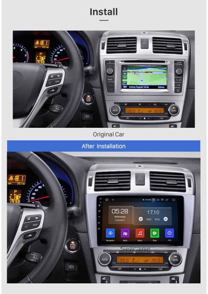 Toyota Avensıs 2009-2015 Multimedya Navigasyon USB Kamera Carplayer 6 Ram