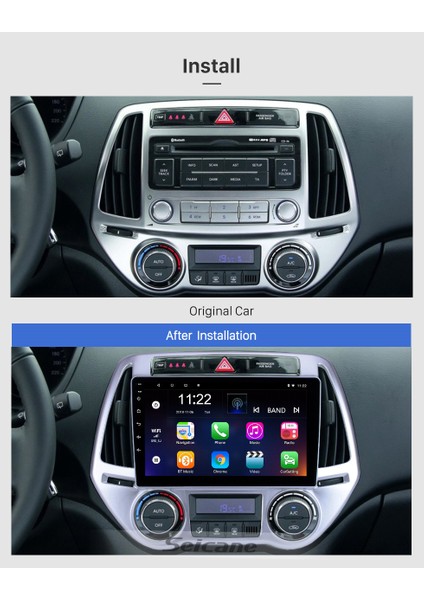 Hyundaı I20 Analog/Dıgıtal Clımate 2008-2012 Multimedya Navigasyon Usb Kamera Carplayer 6 Ram