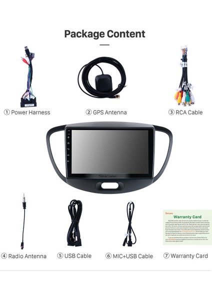 Hyundaı I10 2010-2013 Multimedya Navigasyon USB Kamera Carplayer 4 Ram