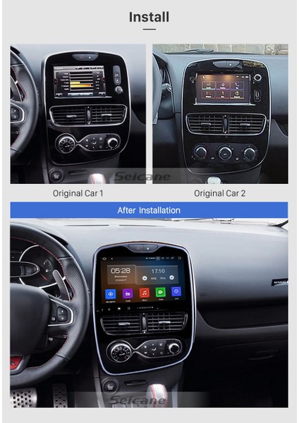 Renault Clıo 4 (Eski Kasa) 2018-2019 Multimedya Navigasyon USB Kamera Carplayer 6 Ram