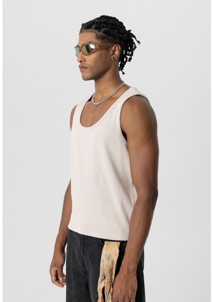 Basıc Tank Top Kaşkorse Atlet Açık Bej