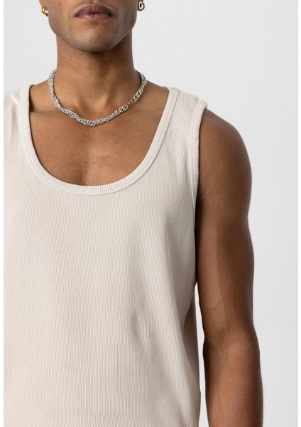 Basıc Tank Top Kaşkorse Atlet Açık Bej