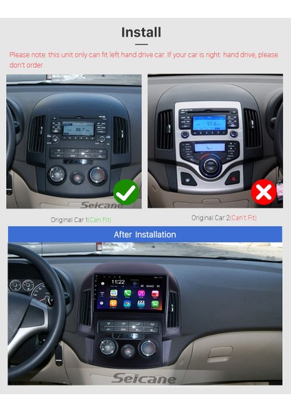 Hyundaı I30 M/C 2009-2012 Multimedya Navigasyon Usb Kamera Carplayer 4 Ram