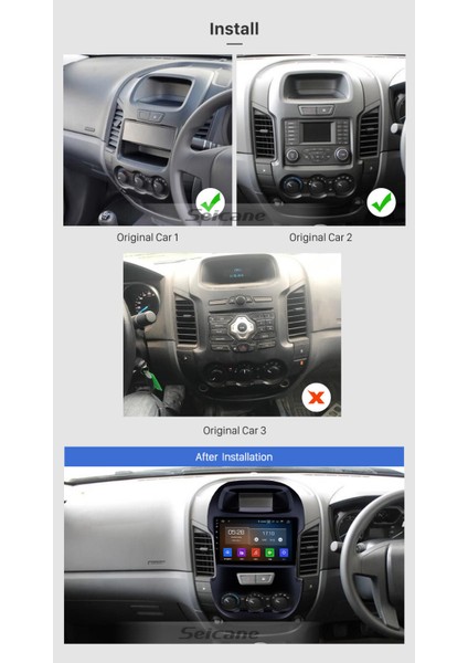 Ford Ranger 2012-2015 Multimedya Navigasyon Usb Kamera Carplayer 4 Ram