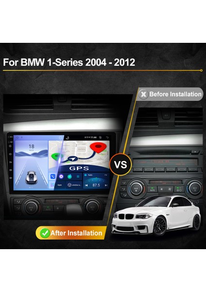 Bmw 1 Serıes A/c E81-E82-E87-E88 2004-2012 Multimedya Navigasyon USB Kamera Carplayer 6 Ram