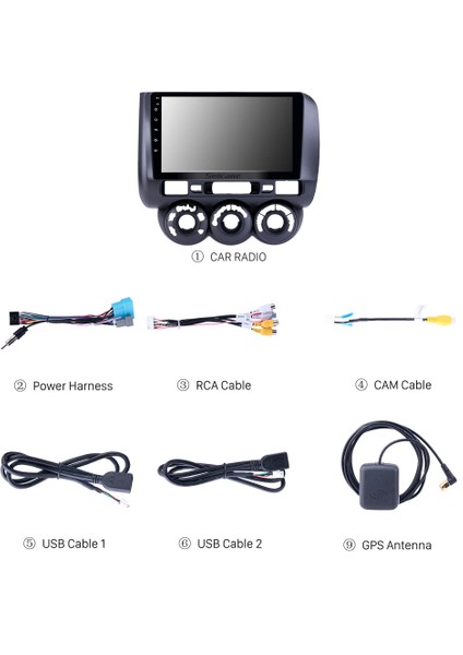 Honda Jazz/Cıty 2002-2007 Multimedya Navigasyon Usb Kamera Carplayer 4 Ram