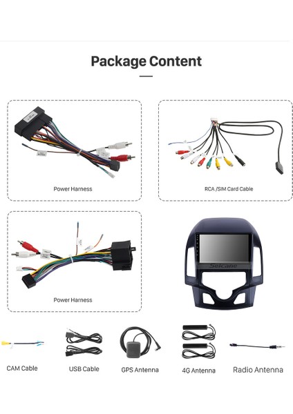 Hyundaı I30 A/C 2009-2012 Multimedya Navigasyon Usb Kamera Carplayer 4 Ram