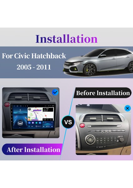 Honda Cıvıc 2006-2011 Multimedya Navigasyon Usb Kamera Carplayer 6 Ram
