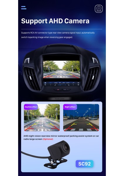 Ford Kuga Tesla 2013-2018 Multimedya Navigasyon Usb Kamera Carplayer 6 Ram