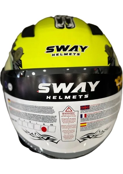 Sw 765 Wanted Yellow Güneş Vizörlü Yarım Motosiklet Kaskı - Xl