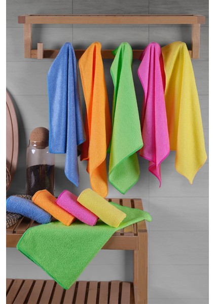 Terry | Microfiber 10'lu Süper Emici Kurulama Bezi, Temizlik Bezi