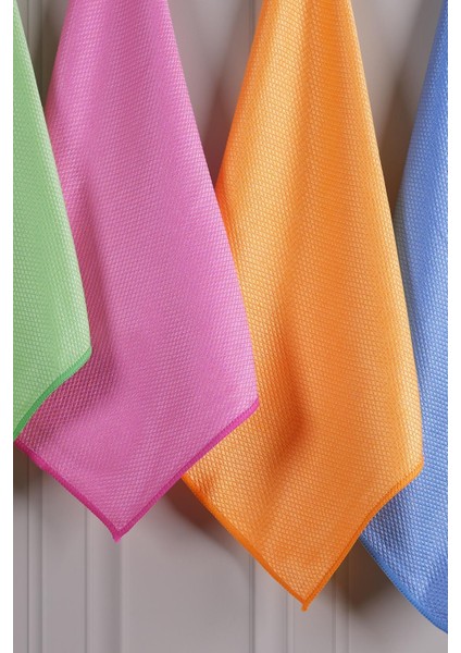 Clean | Microfiber 40X40 cm 4'lü Baklava Desen Cam Temizlik Bezi