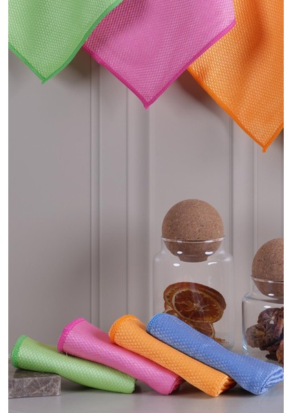 Clean | Microfiber 40X40 cm 4'lü Baklava Desen Cam Temizlik Bezi