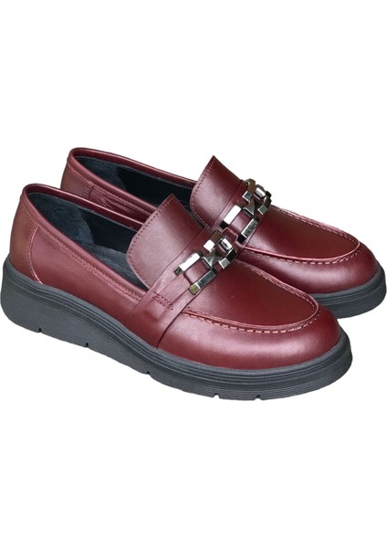 Bordo Deri Toka Loafer