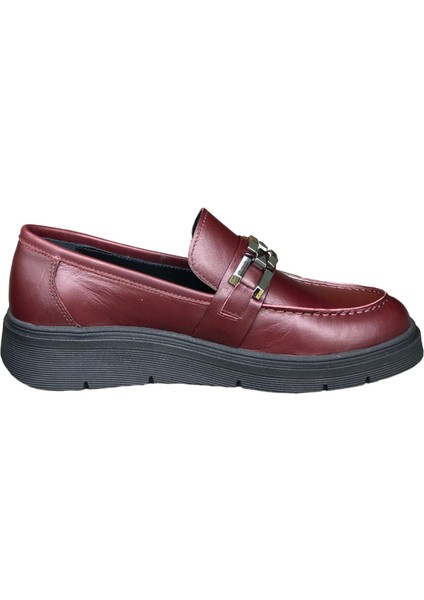 Bordo Deri Toka Loafer