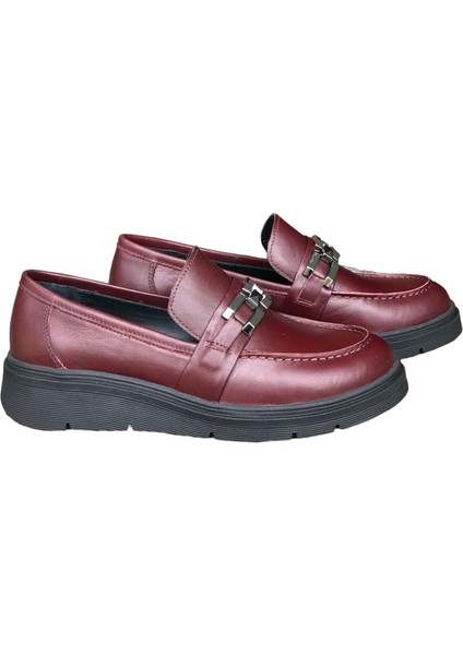 Bordo Deri Toka Loafer