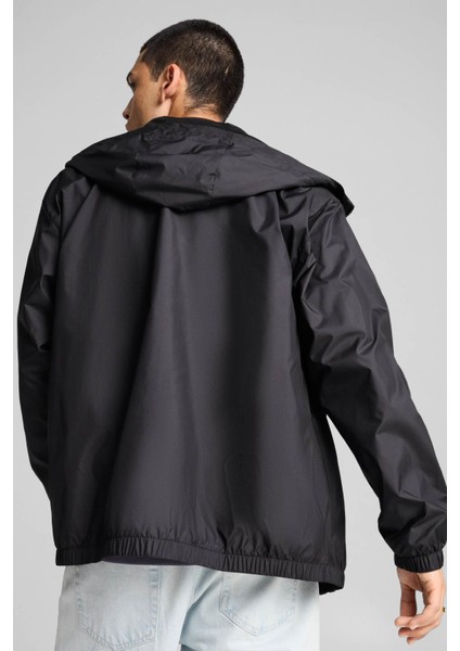 Mesh Lined Windbreaker Siyah Unisex Ceket