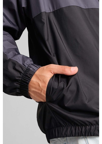 Mesh Lined Windbreaker Siyah Unisex Ceket