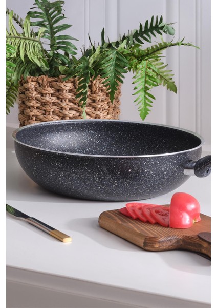 Wok Tava 24 cm Granit Derin Vok Tavası