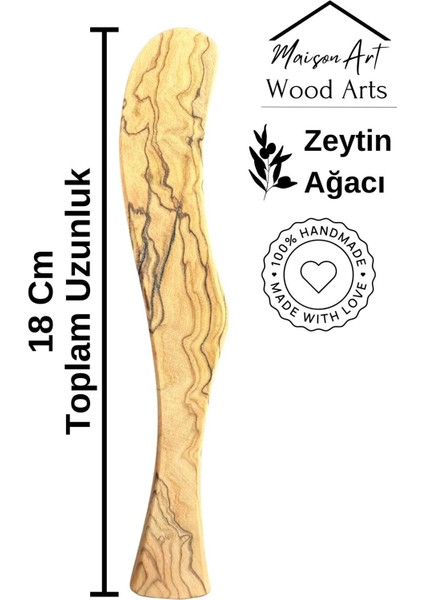 Zeytin Ağacı Tereyağ Bıçağı | 1 Adet El Yapımı Ahşap Tereyağ Süreceği