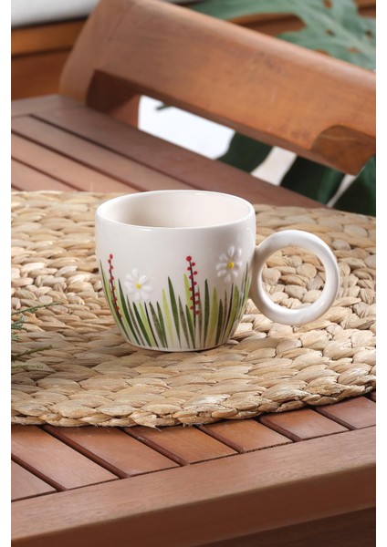 Bow | El Yapımı Seramik Kupa Fincan Bardak Mug Seramik Double Türk Kahve Fincanı