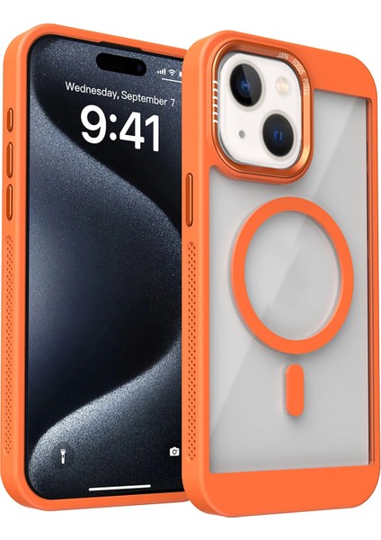 iPhone 15 Plus ve 14 Plus Uyumlu Magsafe Destekli Kamera Koruma Çerçeveli Darbe Emici Premium Kılıf