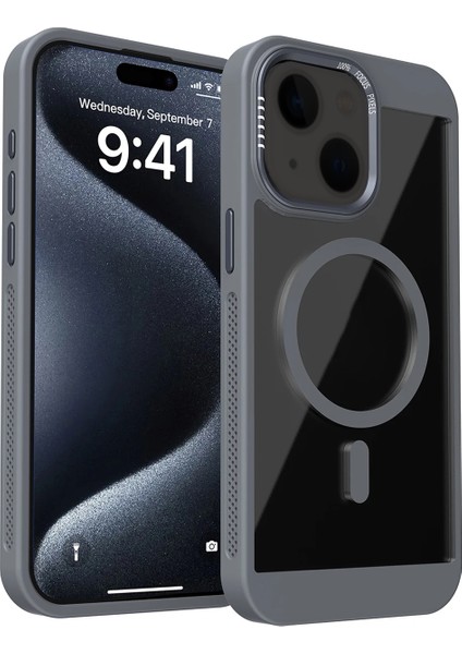 iPhone 15 Plus ve 14 Plus Uyumlu Magsafe Destekli Kamera Koruma Çerçeveli Darbe Emici Premium Kılıf