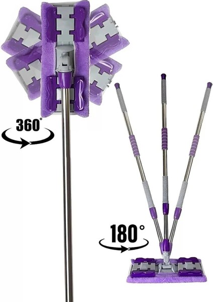 Tekno Trust Yer Mopu Fayans Cam Duvar Yüzey Temizlik Mikrofiber Mandallı Mop
