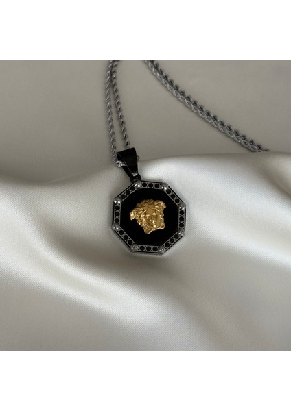 Laria Jewelry Çokgen Versace Model Kolye